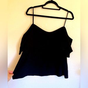 Off-shoulder, loose fitting BP black shirt in nice smooth material